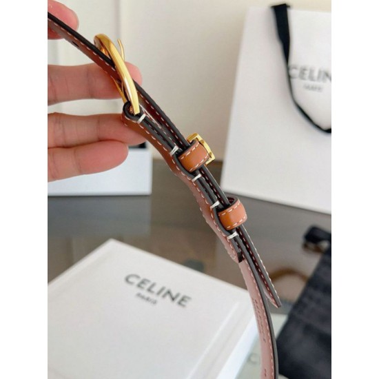 Replica Alta gamma Cintura Vivienne Celine Medium 25mm in pelle di vitello naturale Marrone Imitazioni Replica Alta gamma Cintura Vivienne Celine Medium 25mm in pelle di vitello naturale Marrone