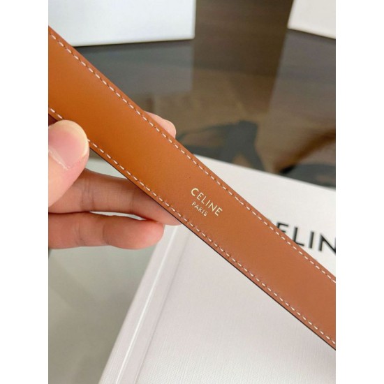 Replica Alta gamma Cintura Vivienne Celine Medium 25mm in pelle di vitello naturale Marrone Imitazioni Replica Alta gamma Cintura Vivienne Celine Medium 25mm in pelle di vitello naturale Marrone