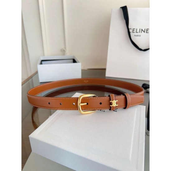 Replica Alta gamma Cintura Vivienne Celine Medium 25mm in pelle di vitello naturale Marrone Imitazioni Replica Alta gamma Cintura Vivienne Celine Medium 25mm in pelle di vitello naturale Marrone