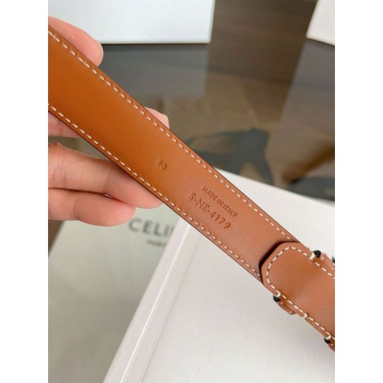 Replica Alta gamma Cintura Vivienne Celine Medium 25mm in pelle di vitello naturale Marrone Imitazioni Replica Alta gamma Cintura Vivienne Celine Medium 25mm in pelle di vitello naturale Marrone