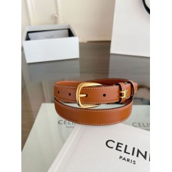 Cintura Vivienne Celine Medium 25mm in pelle di vitello naturale Marrone