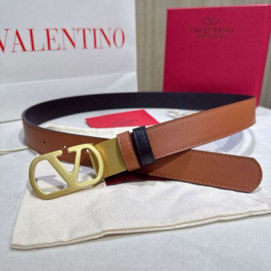 Replica Cintura reversibile con logo VLogo Valentino Garavani 30mm Marrone/Nero Imitazioni Replica Cintura reversibile con logo VLogo Valentino Garavani 30mm Marrone/Nero