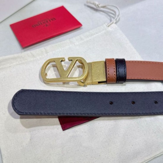 Replica Cintura reversibile con logo VLogo Valentino Garavani 30mm Marrone/Nero Imitazioni Replica Cintura reversibile con logo VLogo Valentino Garavani 30mm Marrone/Nero
