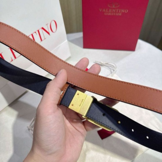 Replica Cintura reversibile con logo VLogo Valentino Garavani 30mm Marrone/Nero Imitazioni Replica Cintura reversibile con logo VLogo Valentino Garavani 30mm Marrone/Nero