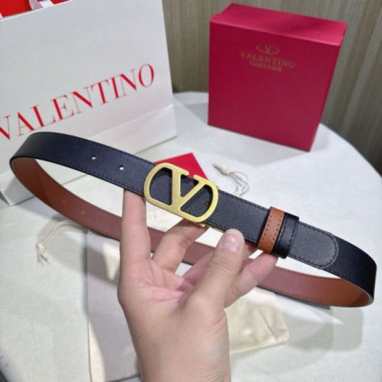 Replica Cintura reversibile con logo VLogo Valentino Garavani 30mm Marrone/Nero Imitazioni Replica Cintura reversibile con logo VLogo Valentino Garavani 30mm Marrone/Nero