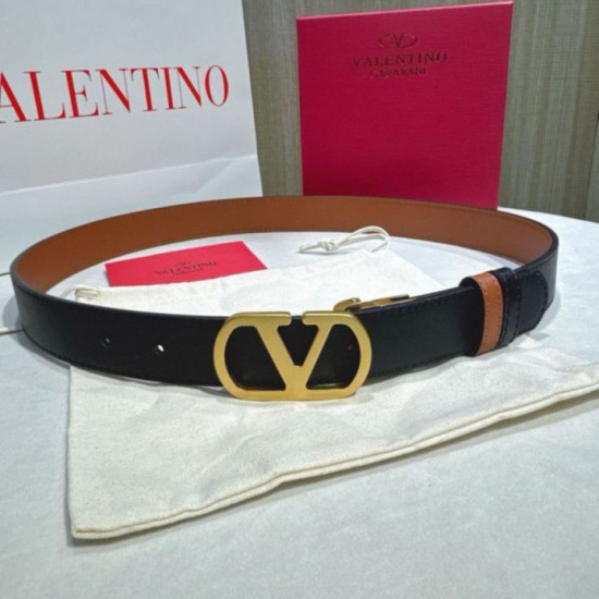 Replica Cintura reversibile con logo VLogo Valentino Garavani 30mm Marrone/Nero Imitazioni Replica Cintura reversibile con logo VLogo Valentino Garavani 30mm Marrone/Nero