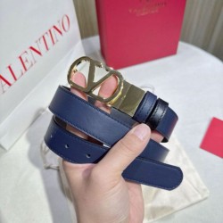 Replica Cintura reversibile con logo VLogo Valentino Garavani 30mm Blu/Nero