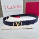 Replica Cintura reversibile con logo VLogo Valentino Garavani 30mm Blu/Nero