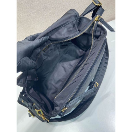 Replica Borsa a spalla grande Prada Explore con patta in nappa 1BD391 Nero Imitazioni Replica Borsa a spalla grande Prada Explore con patta in nappa 1BD391 Nero