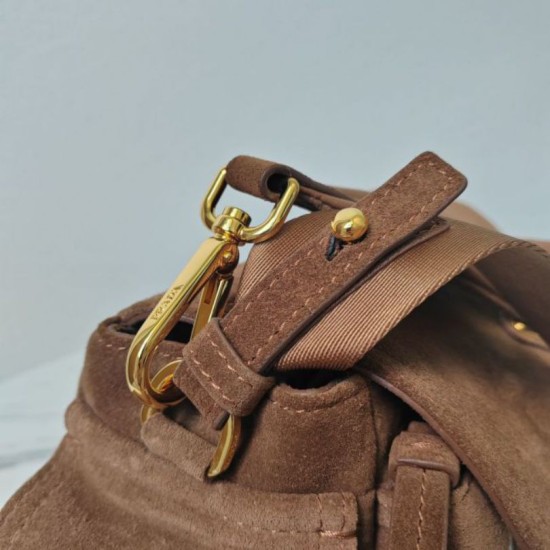 Replica Borsa a tracolla media Prada Explore con patta scamosciata Marrone Imitazioni Replica Borsa a tracolla media Prada Explore con patta scamosciata Marrone