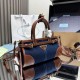 Replica Borsa  1:1 a mano Prada Bonnie mini 1BA486 Blu/Marrone