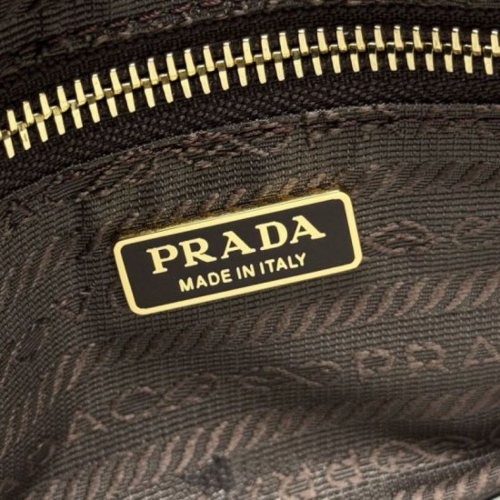 Replica Borsa  1:1 a mano Prada Bonnie mini 1BA486 Blu/Marrone