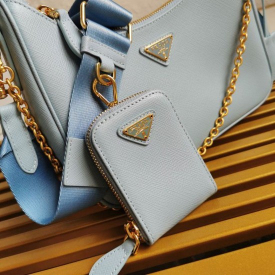 Replica Borsa a mano/borsa hobo Saffiano Prada Re-Edition 2005 Blu Imitazioni Replica Borsa a mano/borsa hobo Saffiano Prada Re-Edition 2005 Blu