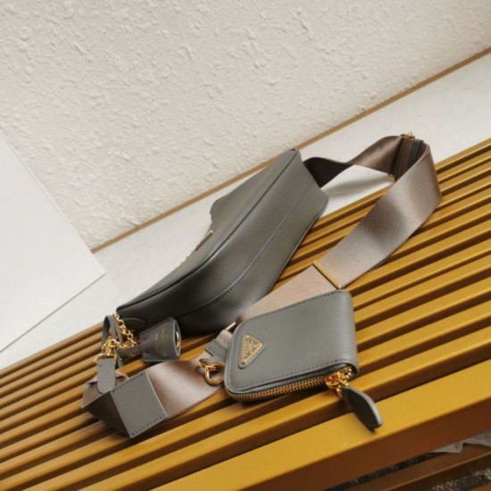 Replica Borse firmate /borsa hobo Saffiano Prada Re-Edition 2005 Grigio Imitazioni Replica Borse firmate /borsa hobo Saffiano Prada Re-Edition 2005 Grigio