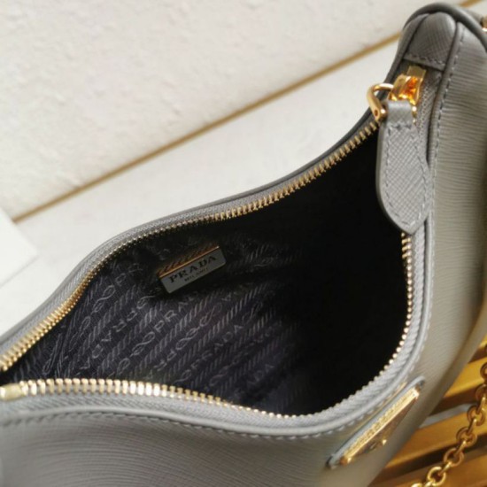 Replica Borse firmate /borsa hobo Saffiano Prada Re-Edition 2005 Grigio Imitazioni Replica Borse firmate /borsa hobo Saffiano Prada Re-Edition 2005 Grigio