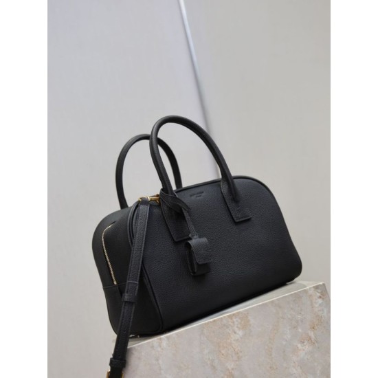 Replica Bora Pari a mano piccola Sac De Jour Boston YSL Saint Laurent nera grana Imitazioni Replica Bora Pari a mano piccola Sac De Jour Boston YSL Saint Laurent nera grana