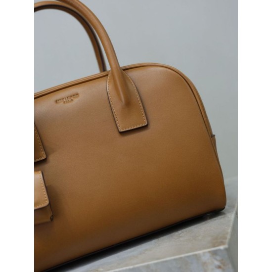 Replica Borsa a mano piccola Sac De Jour Boston YSL Saint Laurent marrone pelle liscia Imitazioni Replica Borsa a mano piccola Sac De Jour Boston YSL Saint Laurent marrone pelle liscia