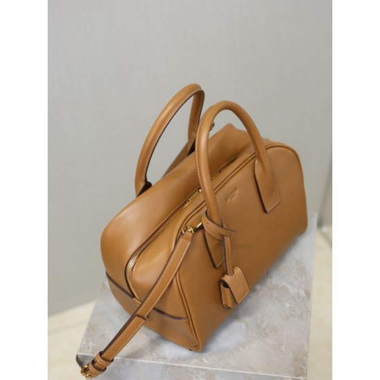 Replica Borsa a mano piccola Sac De Jour Boston YSL Saint Laurent marrone pelle liscia Imitazioni Replica Borsa a mano piccola Sac De Jour Boston YSL Saint Laurent marrone pelle liscia