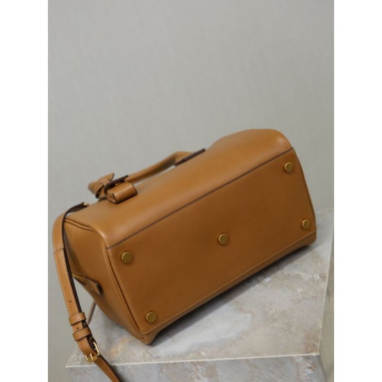Replica Borsa a mano piccola Sac De Jour Boston YSL Saint Laurent marrone pelle liscia Imitazioni Replica Borsa a mano piccola Sac De Jour Boston YSL Saint Laurent marrone pelle liscia