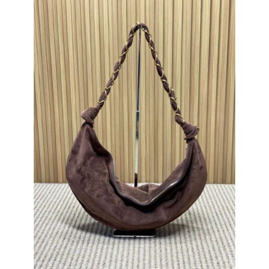Replica Borsa a tracolla Hobo YSL Saint Laurent Amalia croissant Caffè Imitazioni Replica Borsa a tracolla Hobo YSL Saint Laurent Amalia croissant Caffè