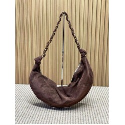 Borsa a tracolla Hobo YSL Saint Laurent Amalia croissant Caffè