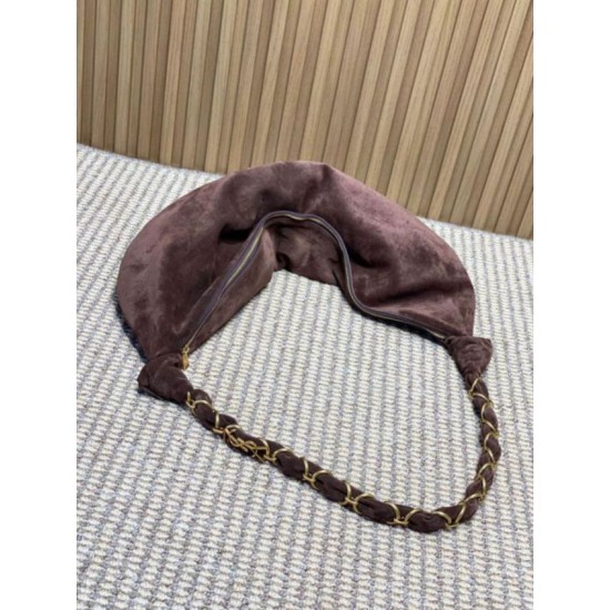 Replica Borsa a tracolla Hobo YSL Saint Laurent Amalia croissant Caffè Imitazioni Replica Borsa a tracolla Hobo YSL Saint Laurent Amalia croissant Caffè