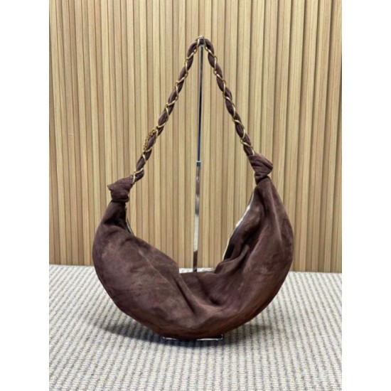 Replica Borsa a tracolla Hobo YSL Saint Laurent Amalia croissant Caffè Imitazioni Replica Borsa a tracolla Hobo YSL Saint Laurent Amalia croissant Caffè