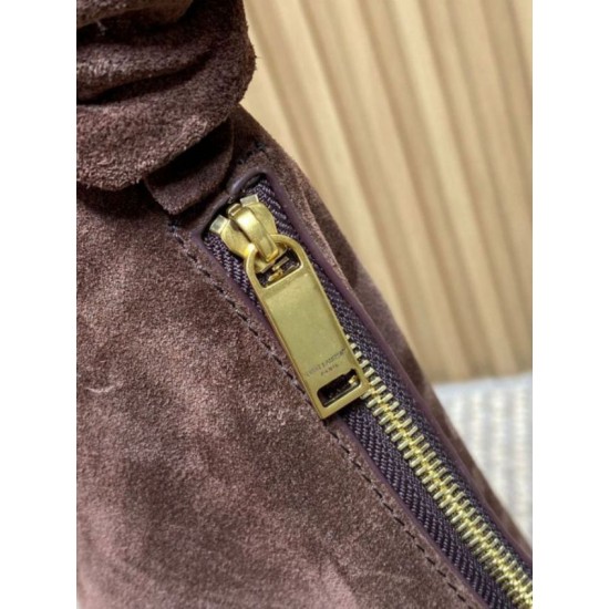 Replica Borsa a tracolla Hobo YSL Saint Laurent Amalia croissant Caffè Imitazioni Replica Borsa a tracolla Hobo YSL Saint Laurent Amalia croissant Caffè
