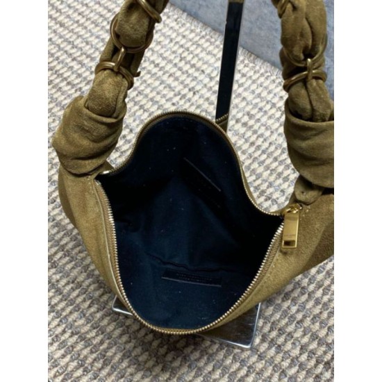 Replica Borsa mini hobo Amalia YSL Saint Laurent Grigio scamosciato Imitazioni Replica Borsa mini hobo Amalia YSL Saint Laurent Grigio scamosciato