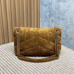 Replica Borse a tracolla media YSL Saint Laurent Toy puffer cammello scamosciata Imitazioni Replica Borse a tracolla media YSL Saint Laurent Toy puffer cammello scamosciata