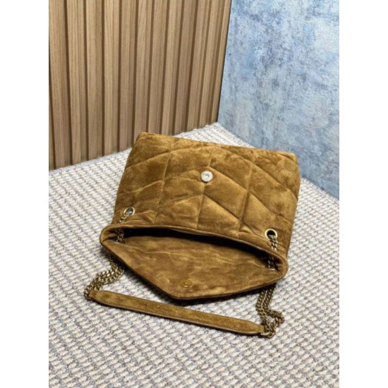 Replica Borse a tracolla media YSL Saint Laurent Toy puffer cammello scamosciata Imitazioni Replica Borse a tracolla media YSL Saint Laurent Toy puffer cammello scamosciata