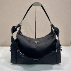Replica Borsa a tracolla Prada Explore Re-Nylon da uomo Nero