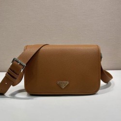 Replica Borsa a tracolla strutturata Prada marrone