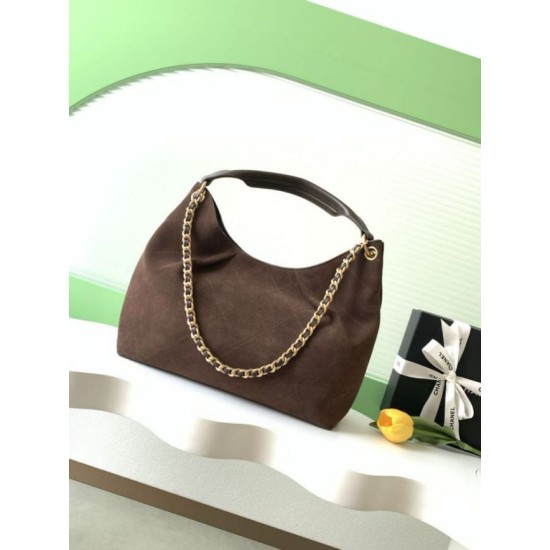 Replica Borsa Chanel 26C Dumpling Hobo AS5978 scamosciata Caffè Imitazioni Replica Borsa Chanel 26C Dumpling Hobo AS5978 scamosciata Caffè