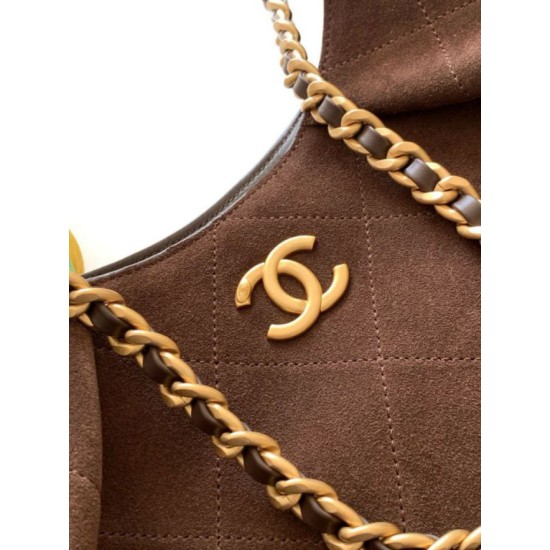 Replica Borsa Chanel 26C Dumpling Hobo AS5978 scamosciata Caffè Imitazioni Replica Borsa Chanel 26C Dumpling Hobo AS5978 scamosciata Caffè