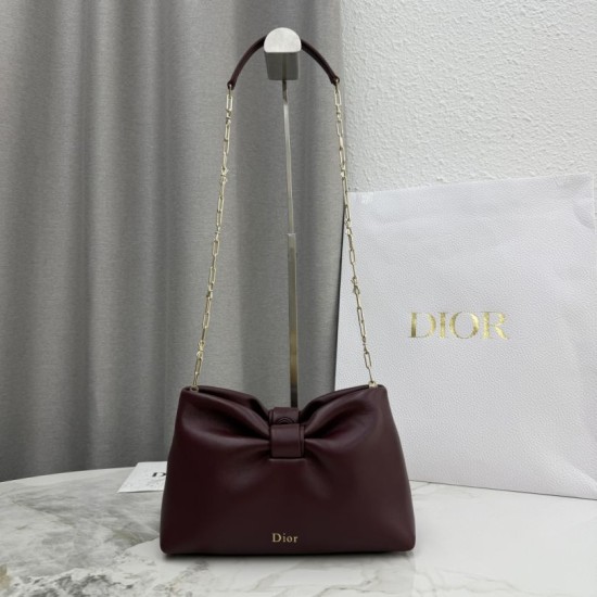 Replica Borsa a tracolla Dior Bow piccola/media con finitura oro Caffè Imitazioni Replica Borsa a tracolla Dior Bow piccola/media con finitura oro Caffè