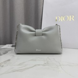 Borsa a tracolla Dior Bow piccola/media con finitura oro Grigio Borsa a tracolla Dior Bow piccola/media con finitura oro Grigio