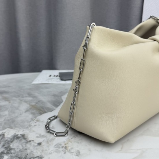 Replica borse griffate a tracolla Dior Bow piccola/media Acciaio inossidabile Beige chiaro