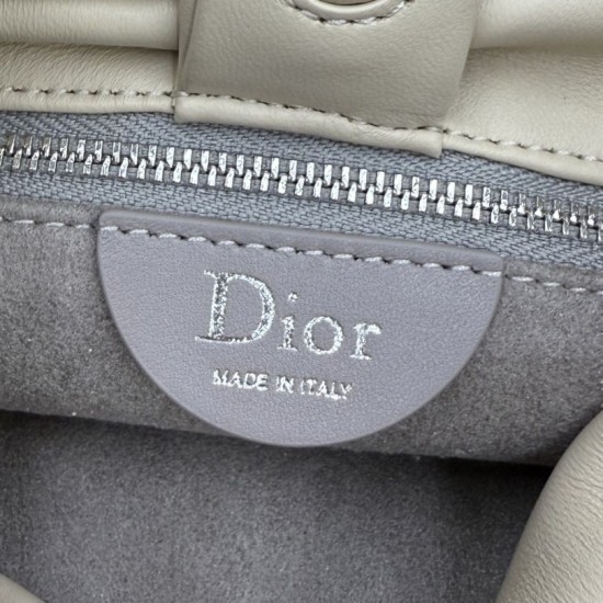 Replica borse griffate a tracolla Dior Bow piccola/media Acciaio inossidabile Beige chiaro