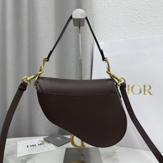 Replica Borse Saddle Dior pelle di vitello martellata marrone Imitazioni Replica Borse Saddle Dior pelle di vitello martellata marrone
