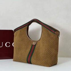 Replica Borsa tote Gucci Giglio grande scamosciata GG 853971 marrone Imitazioni Replica Borsa tote Gucci Giglio grande scamosciata GG 853971 marrone