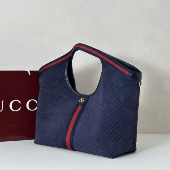 Replica Borsa tote Gucci Giglio grande scamosciata GG 853971 Blu Imitazioni Replica Borsa tote Gucci Giglio grande scamosciata GG 853971 Blu