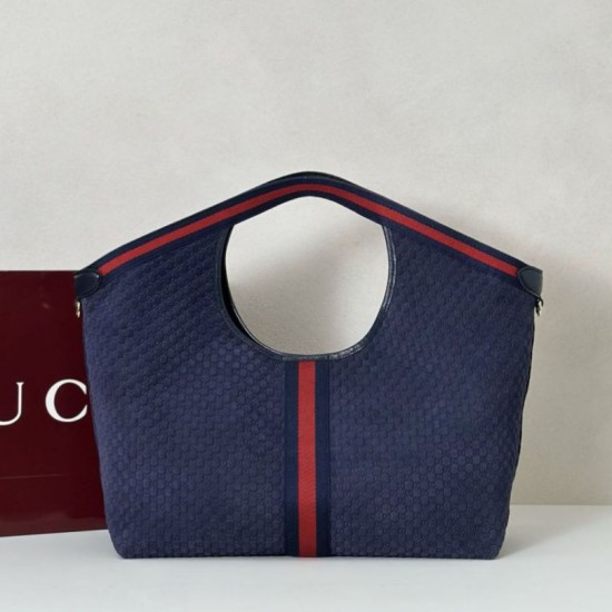 Replica Borsa tote Gucci Giglio grande scamosciata GG 853971 Blu Imitazioni Replica Borsa tote Gucci Giglio grande scamosciata GG 853971 Blu