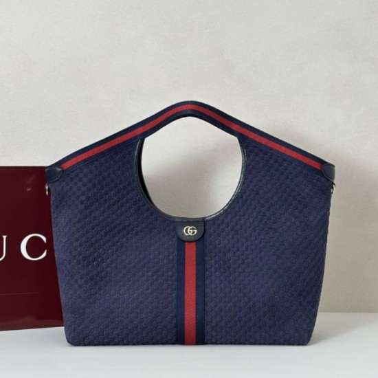 Replica Borsa tote Gucci Giglio grande scamosciata GG 853971 Blu Imitazioni Replica Borsa tote Gucci Giglio grande scamosciata GG 853971 Blu