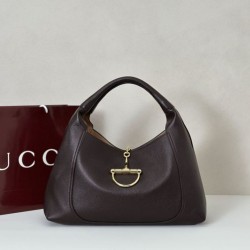 Replica Gucci 837466 Borsa a tracolla maxi Softbit Marrone scuro