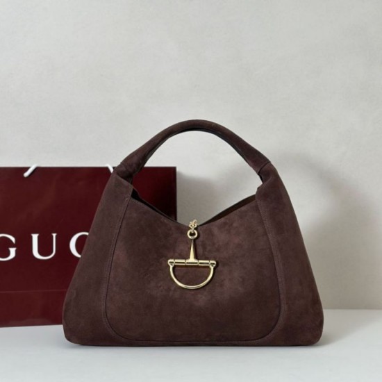 Replica Gucci 837466 Bora Pari a tracolla maxi Softbit Marrone scamosciato Imitazioni Replica Gucci 837466 Bora Pari a tracolla maxi Softbit Marrone scamosciato