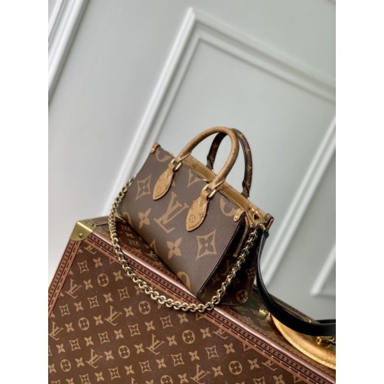 Replica Louis Vuitton M14236 Borsa a catena OnTheGo East West Marrone
