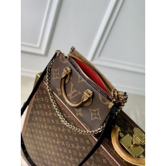 Replica Louis Vuitton M14236 Borsa a catena OnTheGo East West Marrone