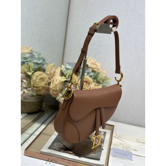 Replica Borse Dior Saddle pelle di vitello liscia marrone Imitazioni Replica Borse Dior Saddle pelle di vitello liscia marrone