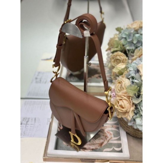 Replica Borse Dior Saddle pelle di vitello liscia marrone Imitazioni Replica Borse Dior Saddle pelle di vitello liscia marrone
